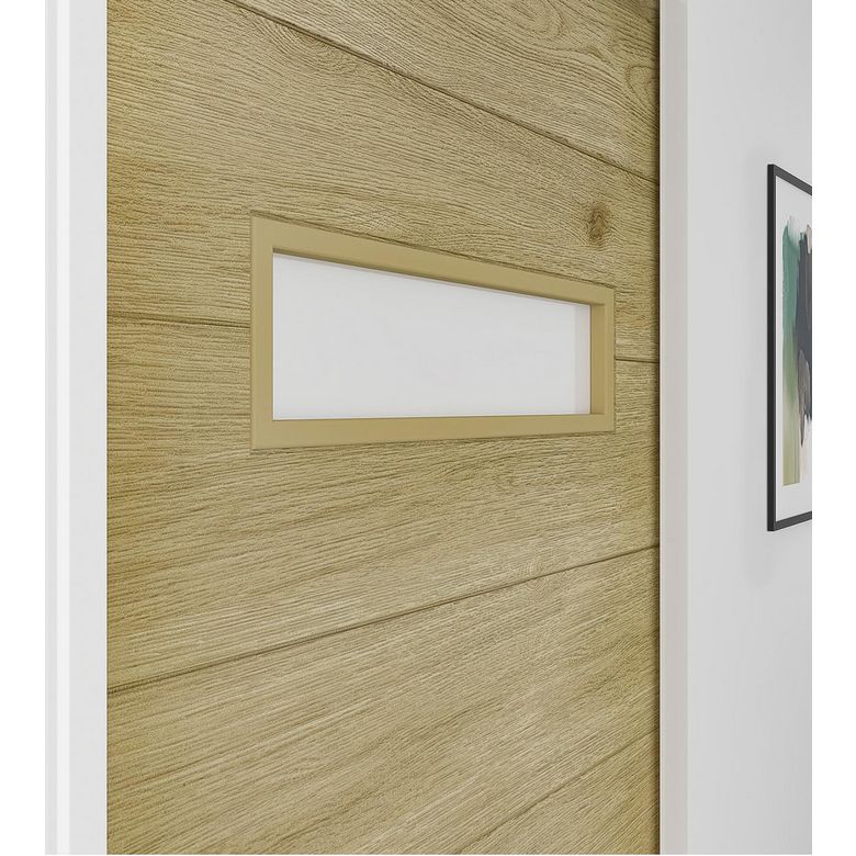 "Porte coulissante vitrée NAIADE chêne plaqué - Lapeyre "