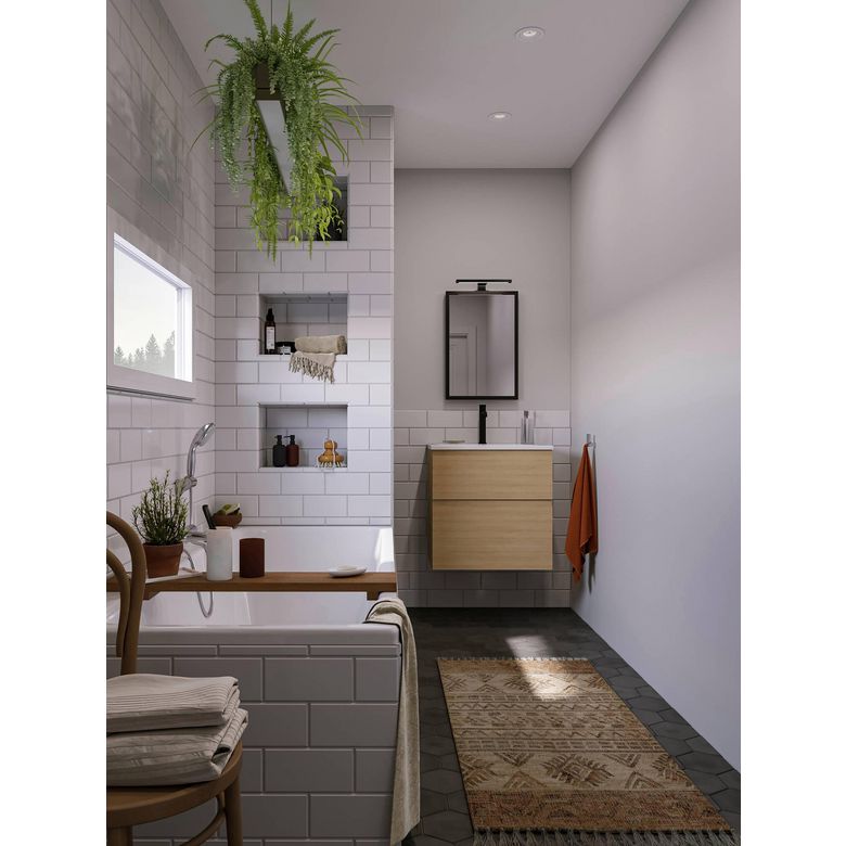 Ensemble meuble sous-vasque + plan résine 60 cm + 2 tiroirs PHOENIX