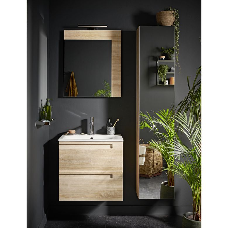 Meuble sous-vasque 60 cm sans plan 2 tiroirs INFINY︱Lapeyre