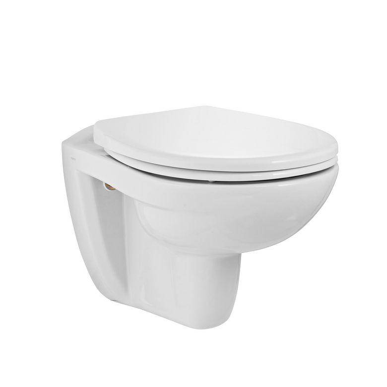 Cuvette suspendue Nico blanc sans bride + abattant frein de chute Main Image