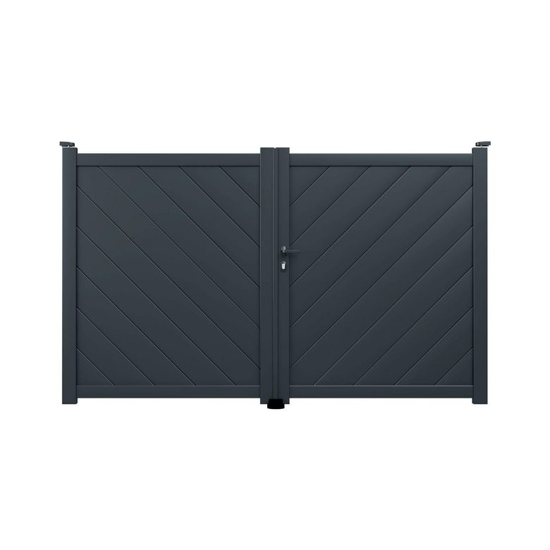 Portail Battant SIBARI 167x300 cm Gris droite Main Image