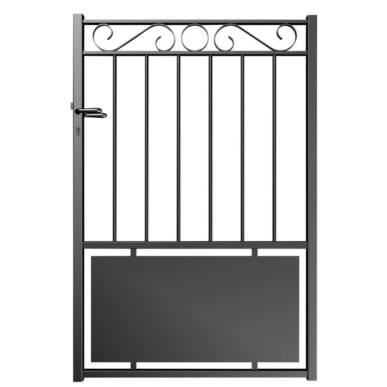 Portillon acier Thalie avec soubassement - Extérieur