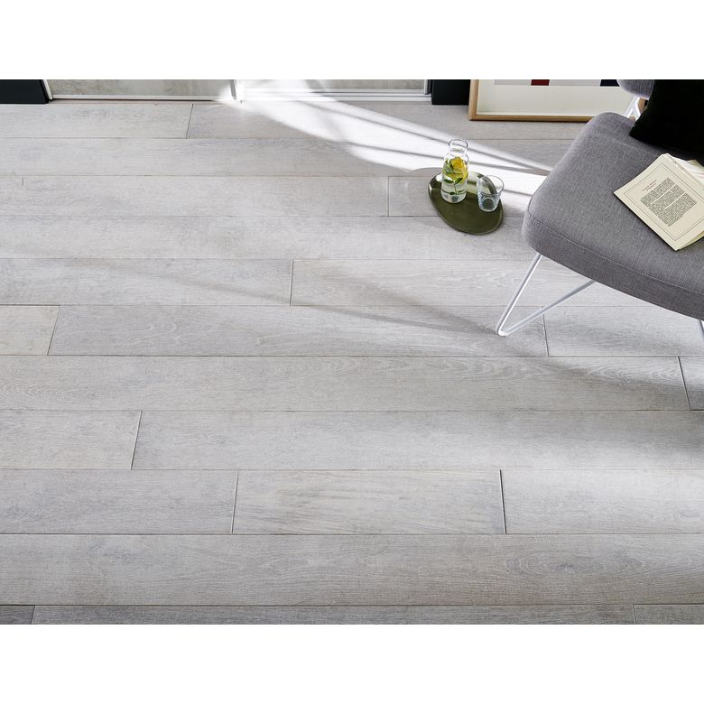 Parquet massif PASCALINE blanc craie huilé épaisseur 15 mm botte de 1.92m2 Main Image
