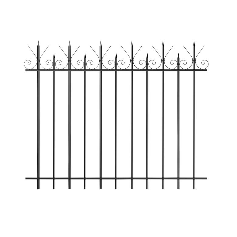 Travée de Clôture Acier Prépeint Noir 9005 - H.120 cm