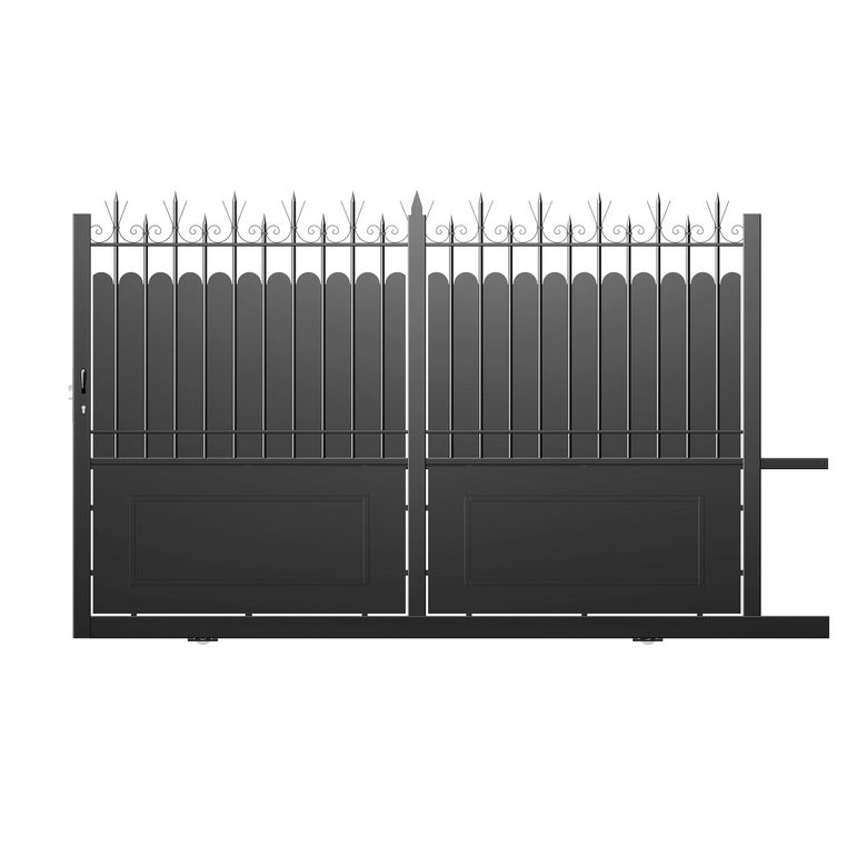 Portail coulissant acier  MODELE A plein 1,935/2,03x3m droite Main Image