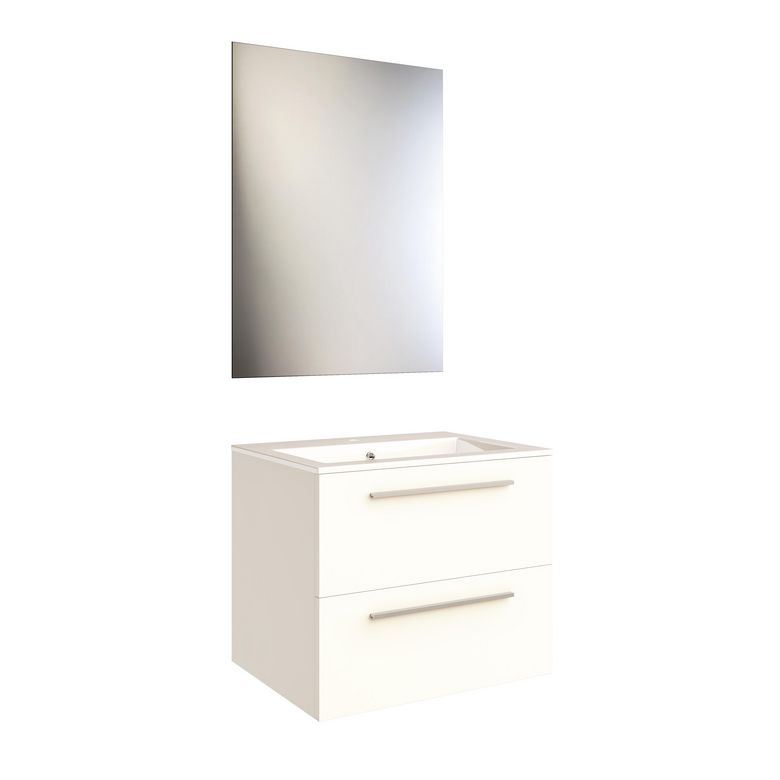 Pack FOKUS 2 bois foncé avec plan céramique l.121 + miroir + robinetterie aura Main Image