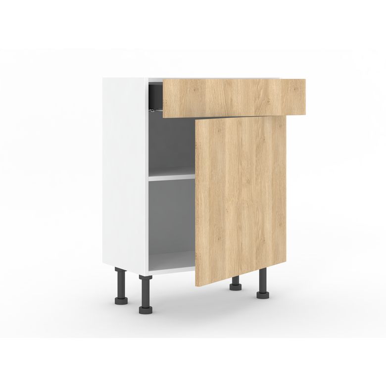 Meuble bas gain de place 1 porte, 1 tiroir, 1 tablette