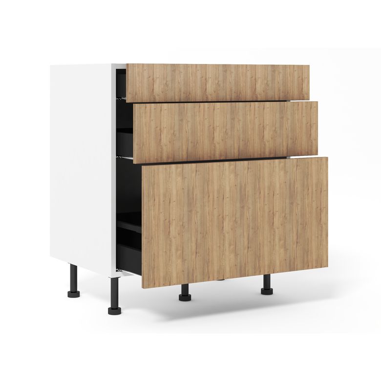 Meuble bas 1 casserolier + 2 tiroirs