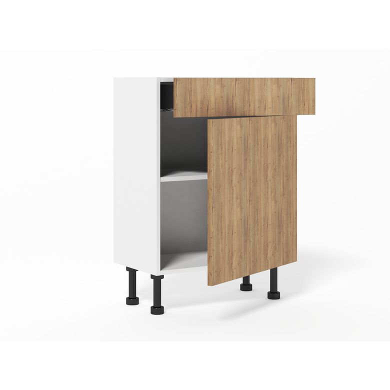 Meuble bas gain de place 1 porte, 1 tiroir, 1 tablette