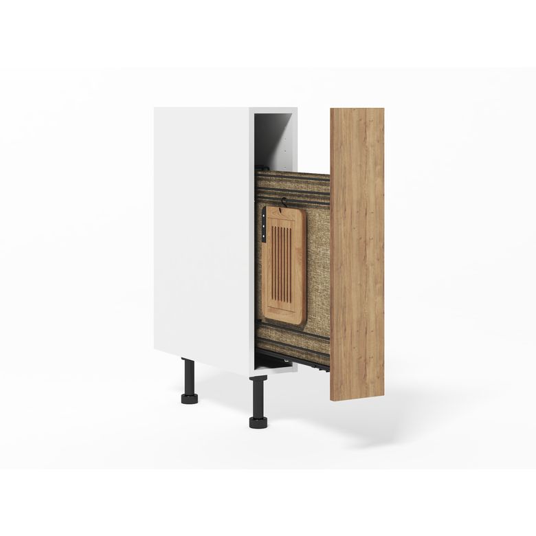 Meuble bas avec huche à pain, 1 porte extractible