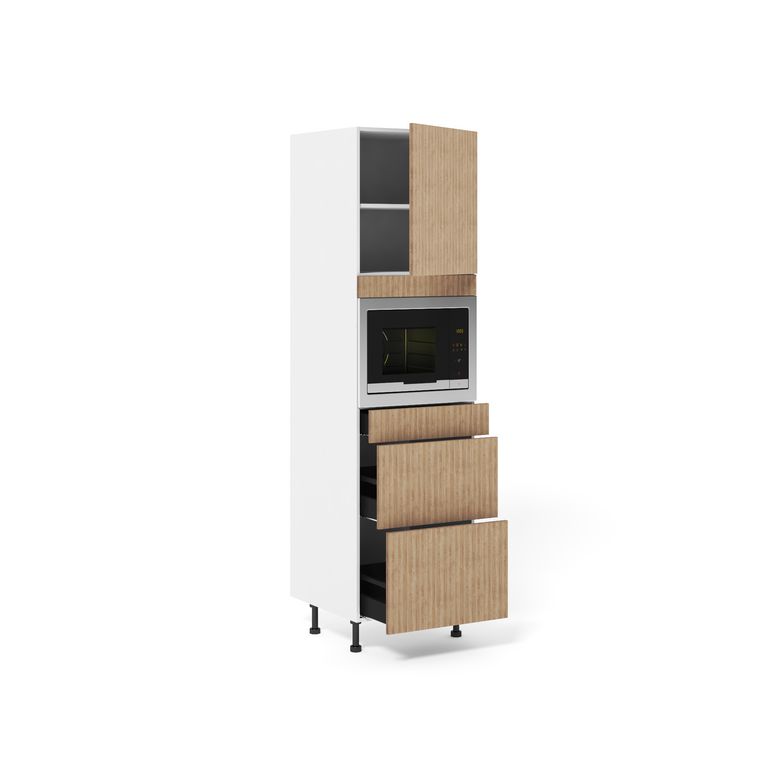 Meuble Colonne Niche H45 cm 2 casseroliers+1 tiroir+1porte
