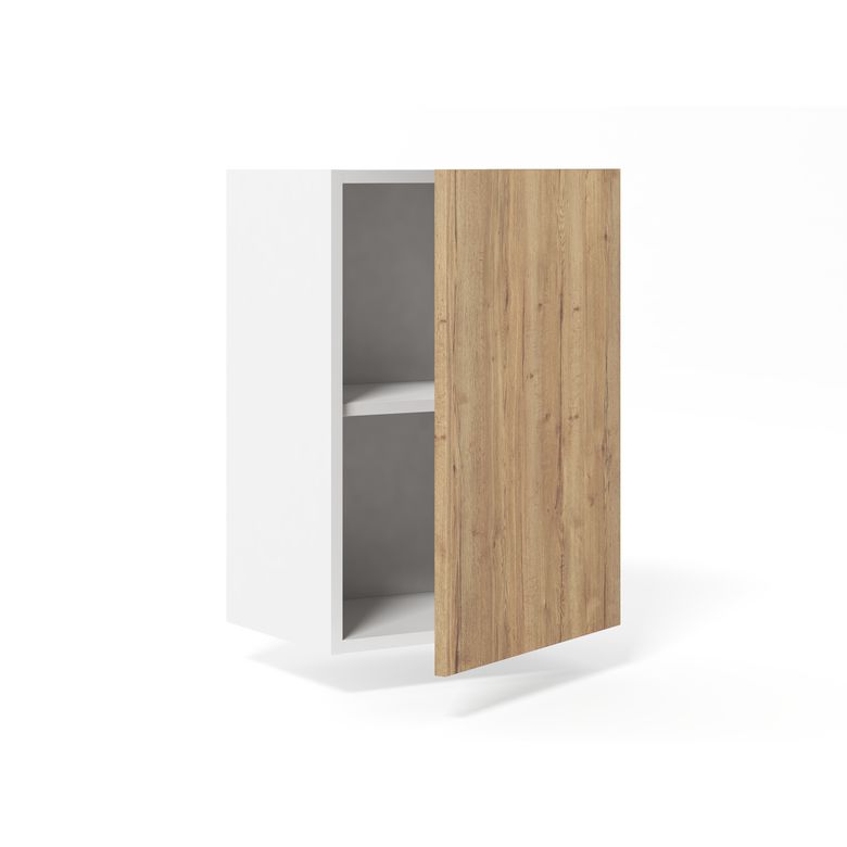 Meuble haut de rangement H.77 cm grande largeur 1 porte, 1 tablette