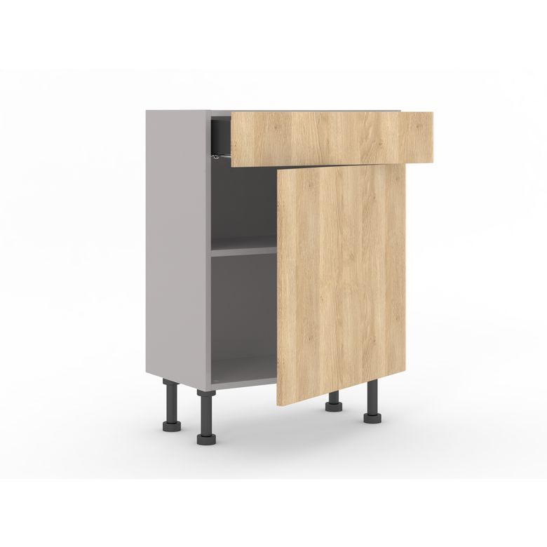 Meuble bas gain de place 1 porte, 1 tiroir, 1 tablette