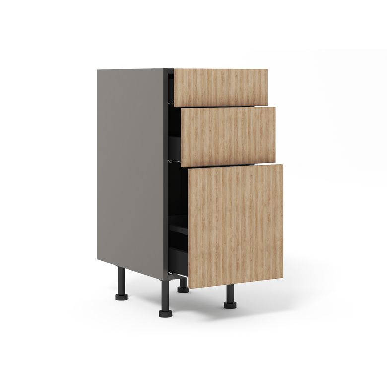 Meuble bas 1 casserolier + 2 tiroirs
