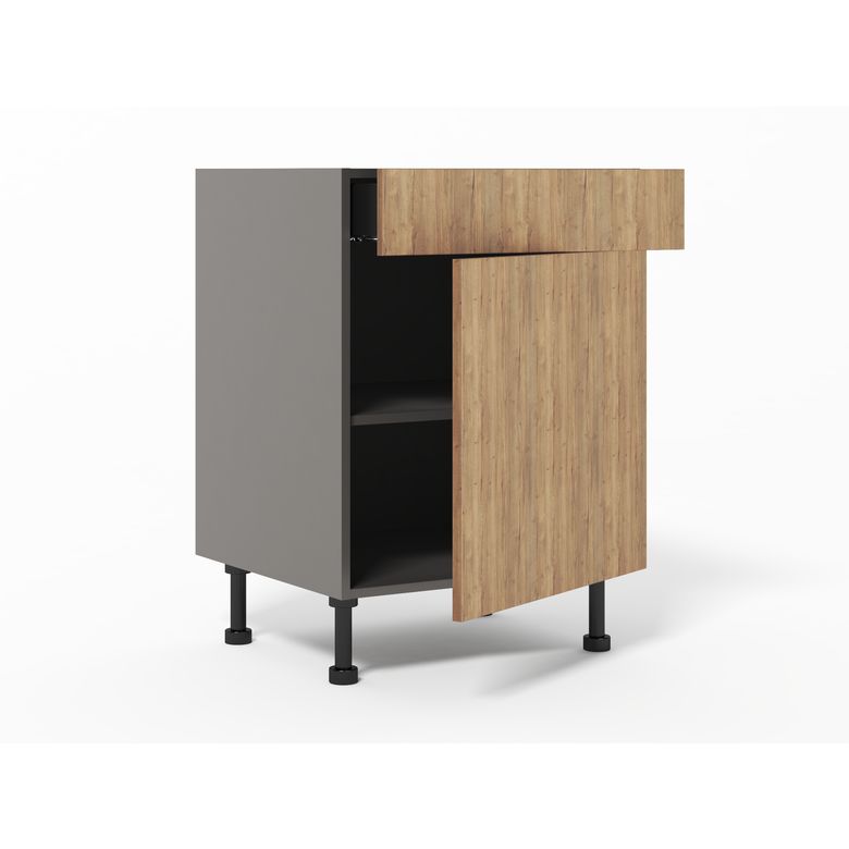 Meuble bas de rangement grande largeur 1 tiroir, 1 tablette, 1 porte