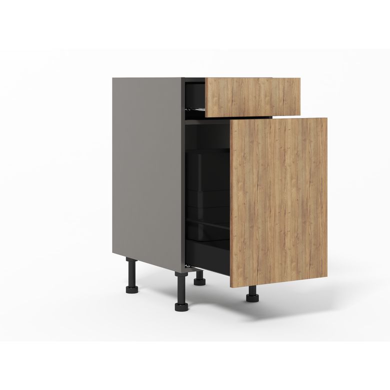 Meuble bas tri sélectif duo 1 porte, 1 tiroir