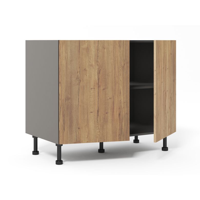 Meuble bas de rangement de cuisine 2 portes, 1 tablettes