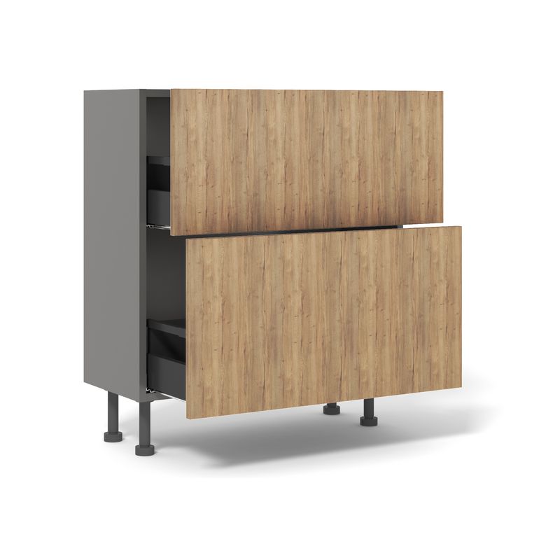 Meubles bas 2 casseroliers inégaux faible profondeur