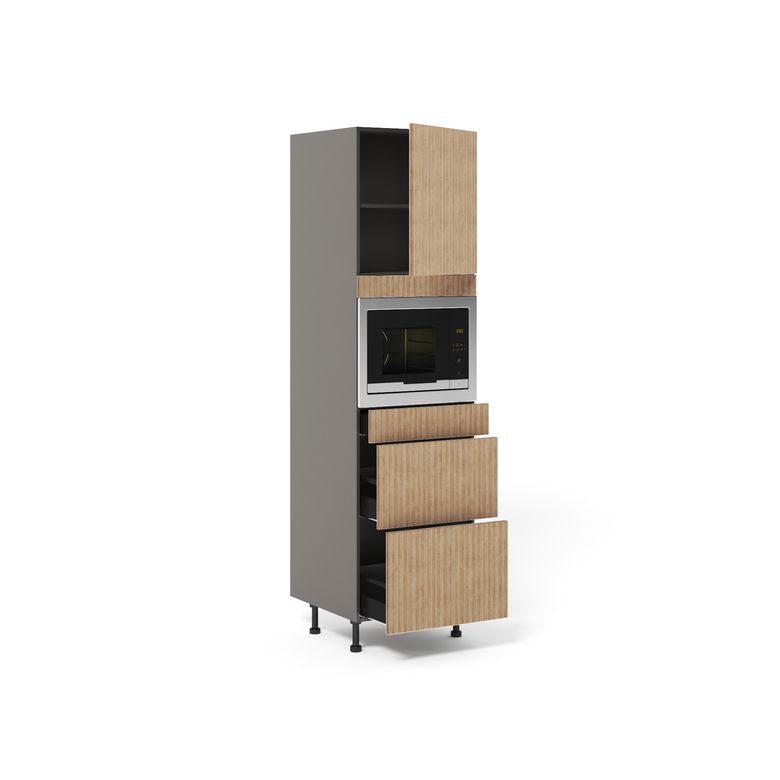 Meuble Colonne Niche H45 cm 2 casseroliers+1 tiroir+1porte