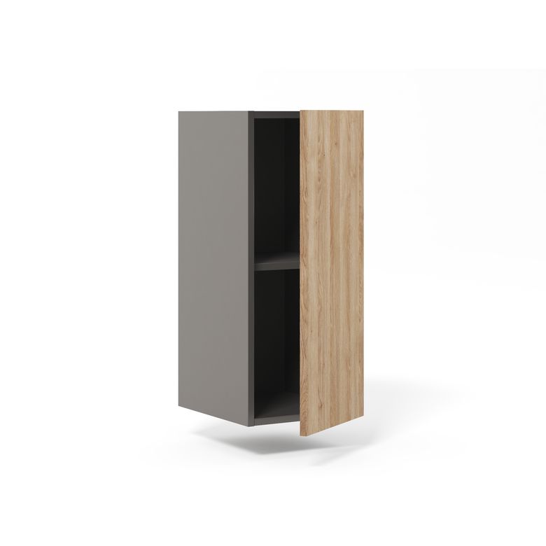 Meuble haut de rangement H.77 cm petite largeur 1 porte, 1 tablette