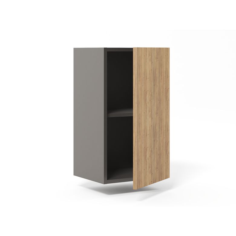 Meuble haut de rangement H.77 cm petite largeur 1 porte, 1 tablette