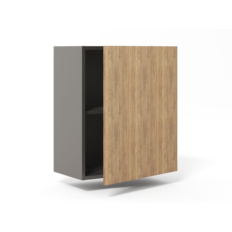 Meuble haut de rangement H.77 cm grande largeur 1 porte, 1 tablette