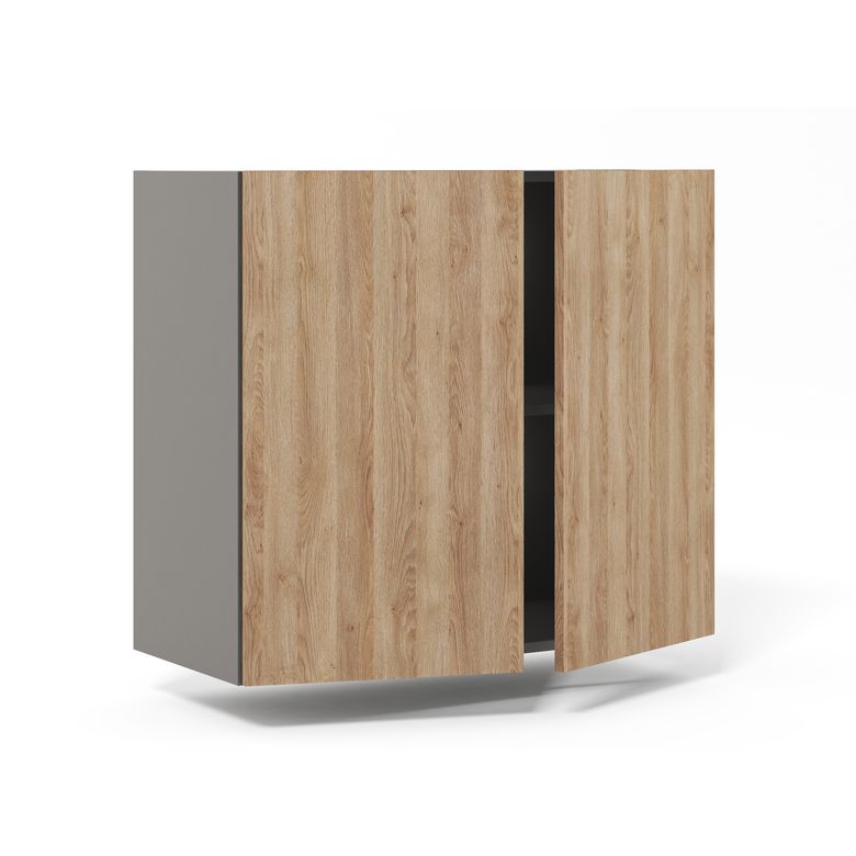 Meuble haut de rangement de cuisine 2 portes, 1 tablette
