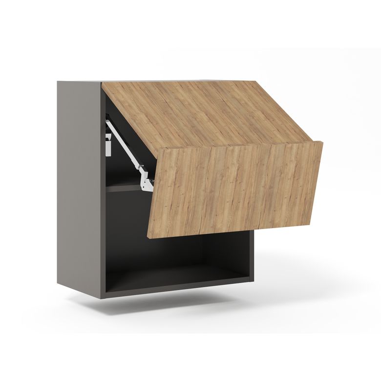 Meuble haut de cuisine 2 portes pliantes, 1 tablette