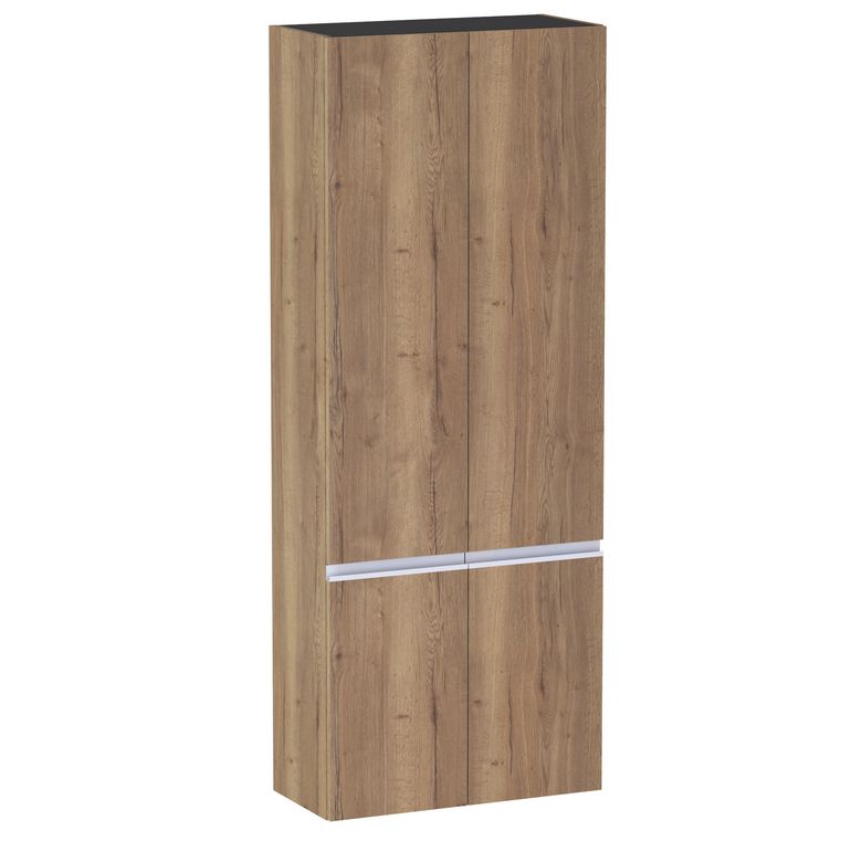 Colonne de salle de bains L.70 cm, 4 portes, décor naturel FORMEO