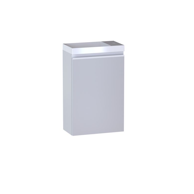 Lave main 1 porte Formeo gris lune mat P/bla H60xL40xP22 D Main Image