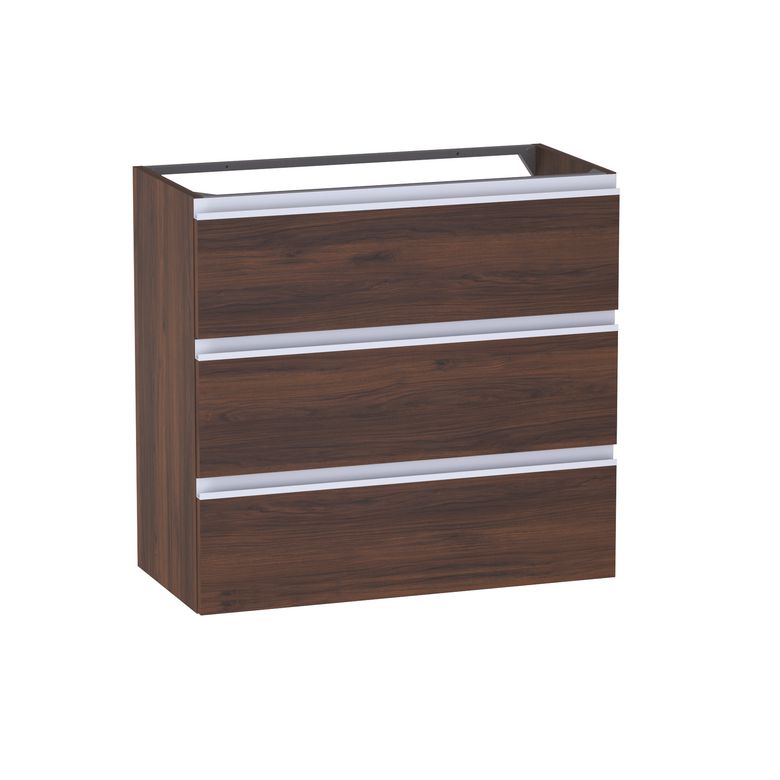 Meuble sous-vasque gain de place L.80 cm, 3 tiroirs, décor naturel FORMEO