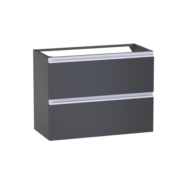 Meuble sous-vasque gain de place L.80 cm, 2 tiroirs, décor uni FORMEO