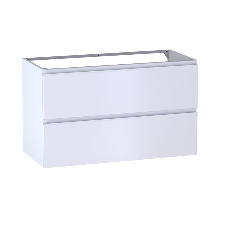 Meuble sous-vasque L.100 cm, 2 tiroirs, décor verni laqué FORMEO