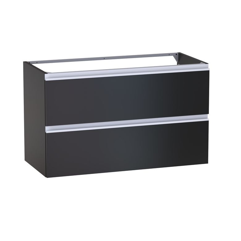 Meuble sous-vasque L.100 cm, 2 tiroirs, décor verni laqué FORMEO