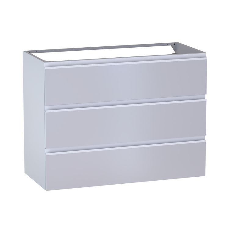 Meuble sous-vasque L.100 cm, 3 tiroirs, décor verni laqué FORMEO
