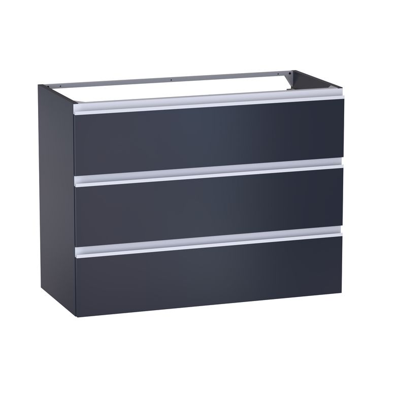 Meuble sous-vasque L.100 cm, 3 tiroirs, décor verni laqué FORMEO