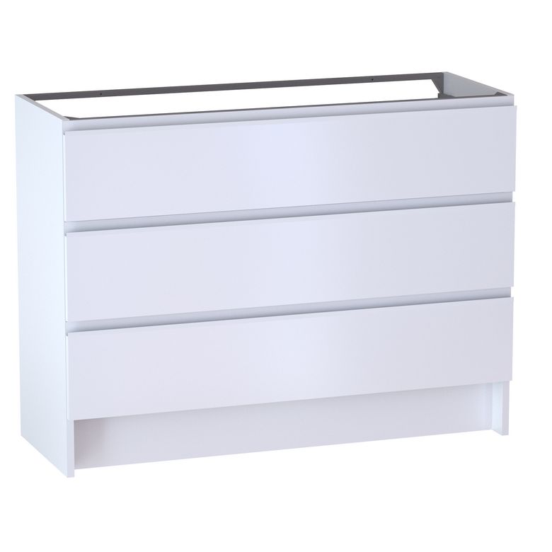 Meuble sous vasque reposant L.120 cm, 3 tiroirs, décor verni laqué FORMEO