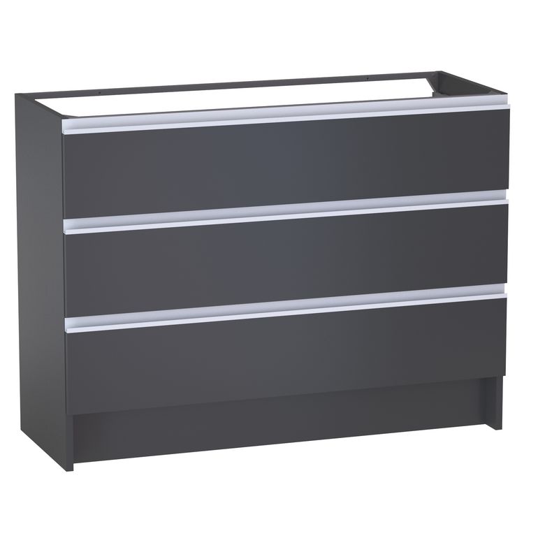 Meuble sous vasque reposant L.120 cm, 3 tiroirs, décor uni FORMEO