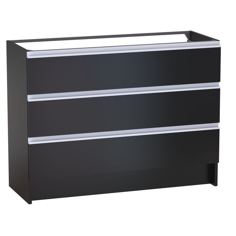 Meuble sous vasque reposant L.120 cm, 3 tiroirs, décor verni laqué FORMEO