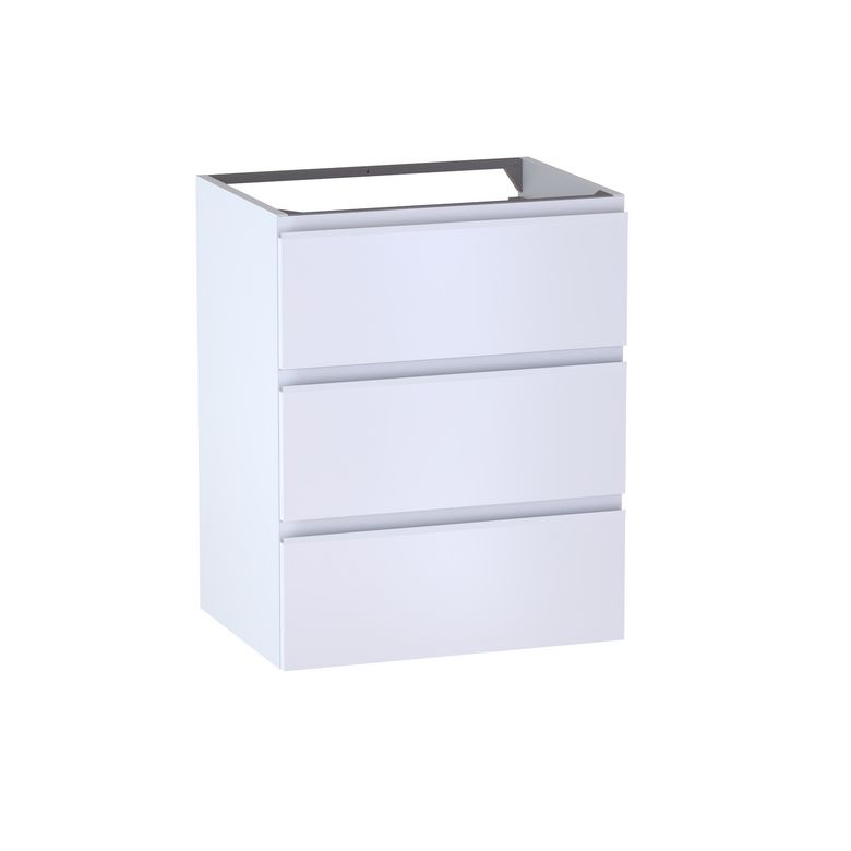 Meuble sous-vasque L.60 cm, 3 tiroirs, décor verni laqué FORMEO