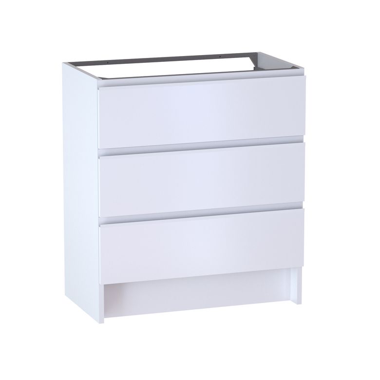 Meuble sous vasque reposant L.80 cm, 3 tiroirs, décor verni laqué FORMEO