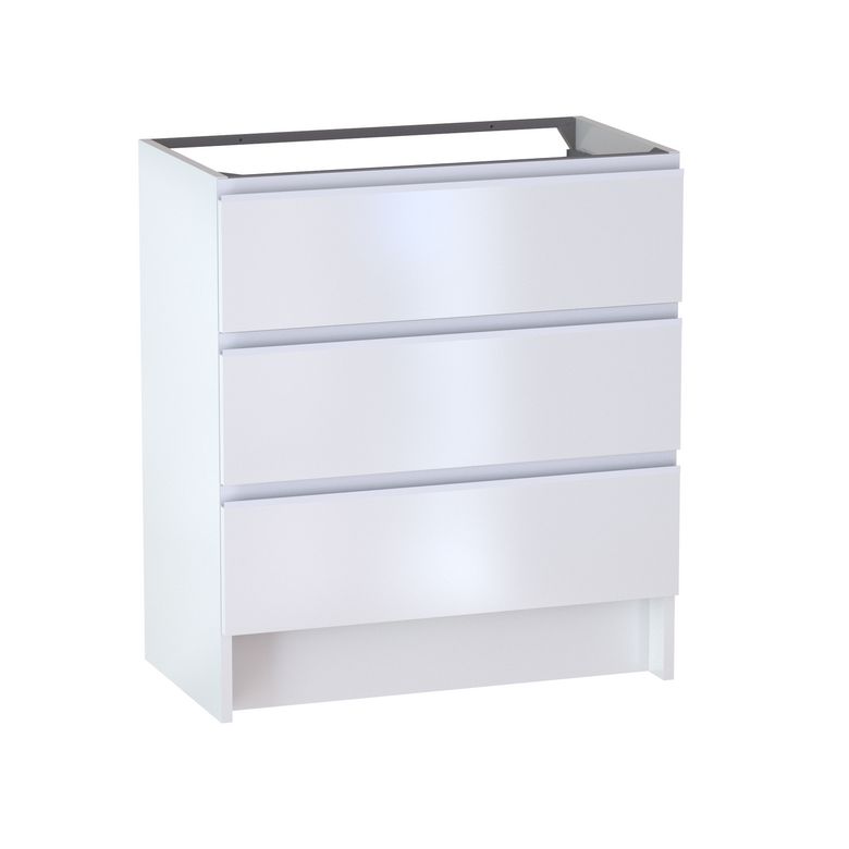 Meuble sous vasque reposant L.80 cm, 3 tiroirs, décor uni FORMEO