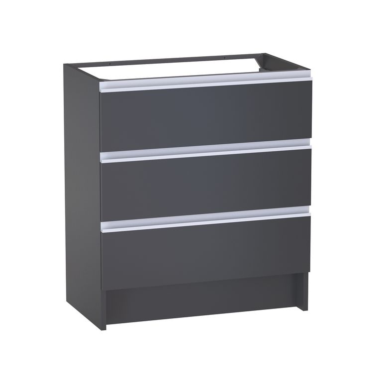 Meuble sous vasque reposant L.80 cm, 3 tiroirs, décor uni FORMEO