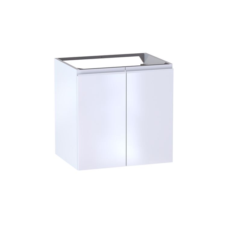 Meuble sous-vasque L.60 cm, 2 portes, décor verni laqué FORMEO