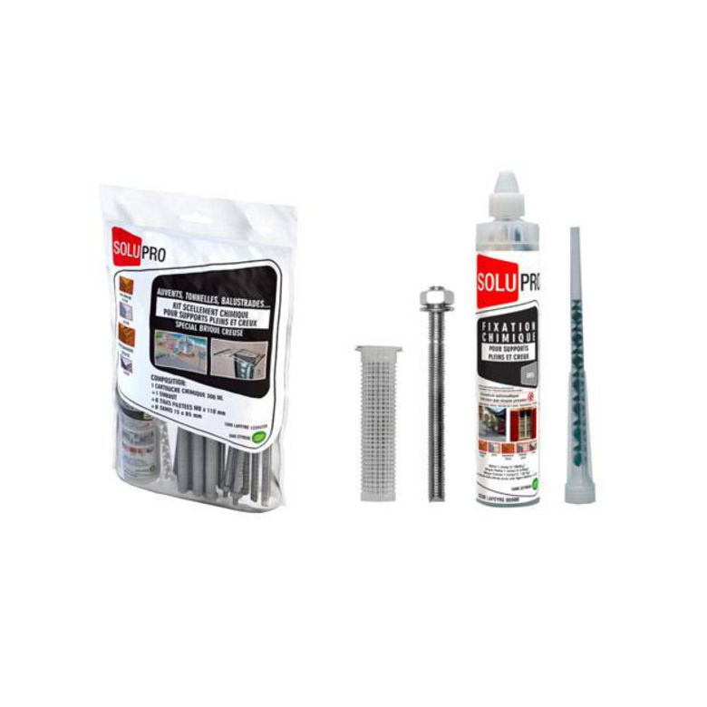 Kit de fixation pour mur creux auvent tonnelle balustrade Main Image