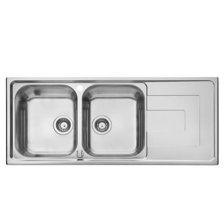 Evier LINEO inox microstructuré 2 bacs L.116 X l.50 cm Main Image