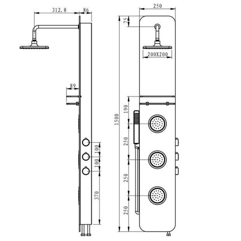 Colonne de douche hydromassante I-Water - Lapeyre