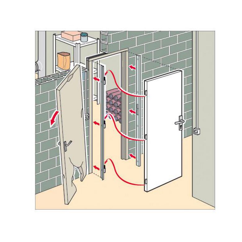Porte de service Sécuricave rénovation Métallique renforcée - Portes