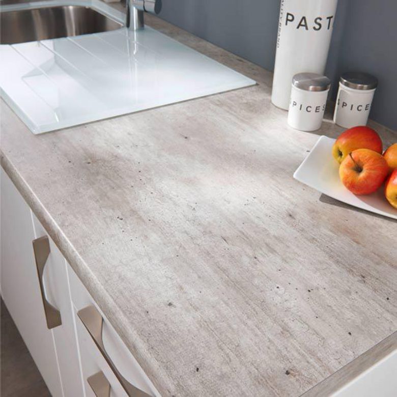 Plan de travail stratifié LUNE CENDRÉE P.65 x Ep.38 mm  -Lapeyre