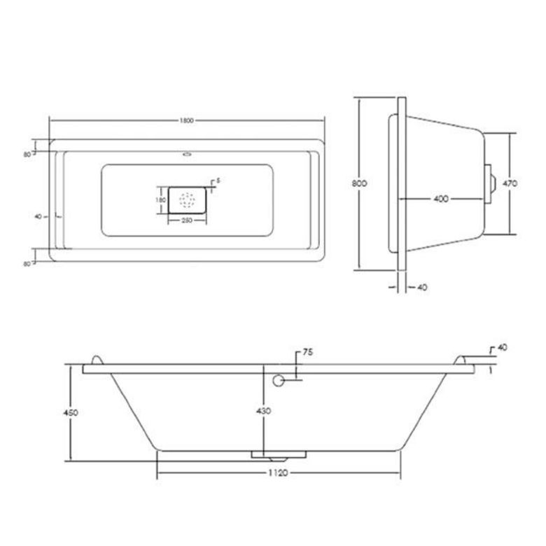 Baignoire droite acryl SOFA
